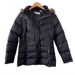 Larry Levine  Down Faux Far Hooded Puffer Jacket